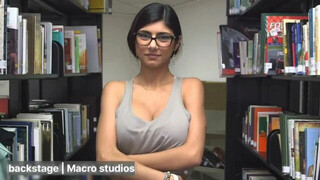 Mia at the library in Photo Shoot session | Backstage
