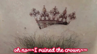 temporary tattoo ???? queen crown but I ruined it ????