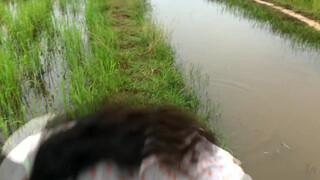 7. Amazing girl Fishing, Khmer Real Life Fishing At Siem Reap Cambodia