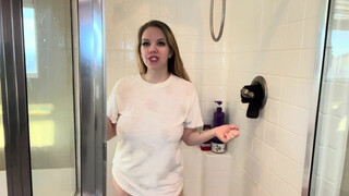 1. Extremely See Through Wet Shirt Shower Routine – NO BRA NO PANTIES