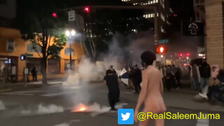 5. INSANE ANTIFA STRIPS NAKED TO PROTEST POLICE! (ALSO FOOTAGE OF ANTIFA THROWING EXPLOSIVES!)