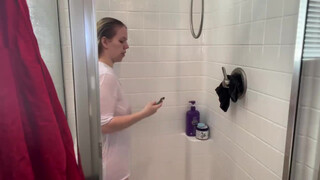5. Wet T Shirt Shower Video No Bra No Panties