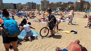 8. Barcelona Central Beach // Beach Walk Tour Barceloneta Barcelona Spain 4K