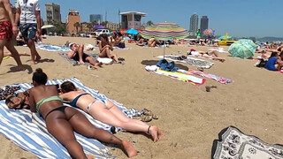 9. Barcelona Central Beach // Beach Walk Tour Barceloneta Barcelona Spain 4K