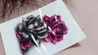 1. Third design temporary tattoo for girls, beautiful two color rose temporary tattoo #temporarytattoo