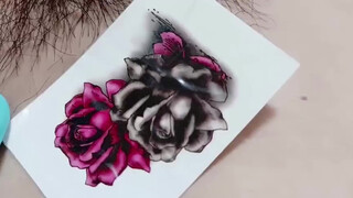 2. Third design temporary tattoo for girls, beautiful two color rose temporary tattoo #temporarytattoo