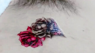 Third design temporary tattoo for girls, beautiful two color rose temporary tattoo #temporarytattoo