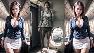 1. 4K AI Lookbook Flight Stewardess Uniforms Showcase Hosky AI Art