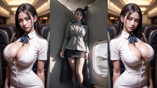 2. 4K AI Lookbook Flight Stewardess Uniforms Showcase Hosky AI Art