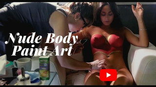 Nude Body Paint Art +24 Smoking