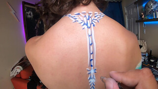 6. Body Painting Waves on Teri’s Body