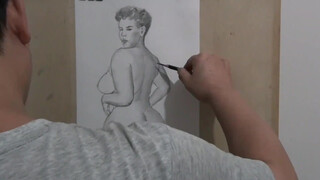 6. Busty nude woman portrait