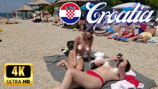 Croatia, Zadar City of Roman and Venetian Ruins Beach Walk 4K Walking Tour with Bikini Beach Hunter