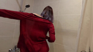 8. Try On haul Dry Vs Wet Seethrough Clothes Try On Haul Shower with me