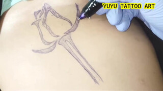 10. A SIMPLE TRIBAL ROSE TATTOO | imitation tattoo 009 | temporary tattoo