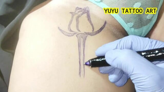 A SIMPLE TRIBAL ROSE TATTOO | imitation tattoo 009 | temporary tattoo