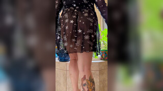 5. *NSFW 18+* Sexy Tattooed Girl with nice booty tries on see through short black dress
