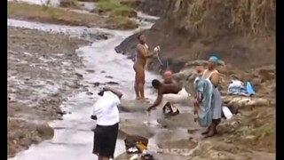 5. ZULU MAIDENS BATHING in the river ( SOUTH AFRICA )