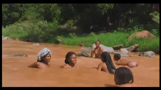 ZULU MAIDENS BATHING in the river ( SOUTH AFRICA )