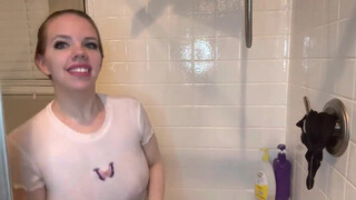 7. Wet Shirt Showering No Bra
