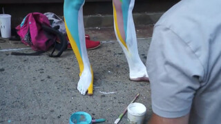 9. Artist Andy Golub bodypainting in Chelsea