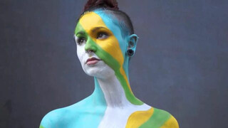 Artist Andy Golub bodypainting in Chelsea