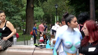 5. Andy Golub, Body Painting, Columbus Circle, Part 1