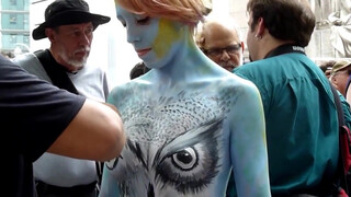 8. Andy Golub, Body Painting, Columbus Circle, Part 1