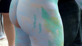 9. Andy Golub, Body Painting, Columbus Circle, Part 1