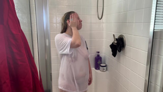 4. Wet T-Shirt Shower Video – OnlyFans Prep (No Bra / No Panties)