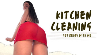 Kitchen cleaning with Gamer | Red dress try on haul
