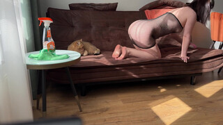 6. Cleaning the Couch from Cat Hair ☺✨ Cozy Home Vibes