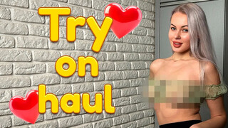 [4K] TRANSPARENT TOP TRY-ON HAUL | NO BRA LOOK