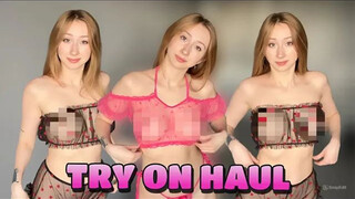 4K Pink And Black Try On | Transparent Try On Haul 2024 with Alisa