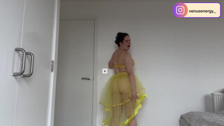 4. 4K TRANSPARENT SKIRTS TRY ON! | Venus Energy TryOn| Natural Hairy Body