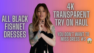 4k TRANSPARENT FISHNET DRESS | Sheer & See Through BodyCon | with MIRROR VIEW | Tall Petite Body