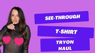 TRANSPARENT T-SHIRT TRY ON Haul Bra Vs No Bra with Mirror View Marie