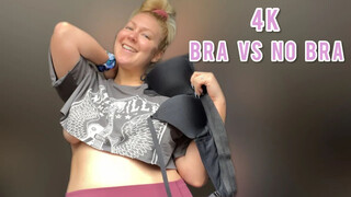 4K Bra Vs No Bra Try On – Natural Mom Body #3