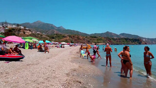 5. Nerja ???? BURRIANA Beach ???? Nerja Playa Burriana | MALAGA Costa del Sol ????️ 4k  beach walk Spain 2020