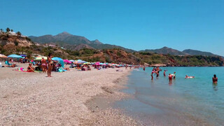 6. Nerja ???? BURRIANA Beach ???? Nerja Playa Burriana | MALAGA Costa del Sol ????️ 4k  beach walk Spain 2020
