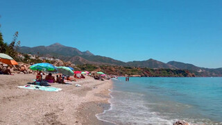 3. Nerja ???? BURRIANA Beach ???? Nerja Playa Burriana | MALAGA Costa del Sol ????️ 4k  beach walk Spain 2020