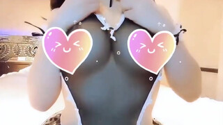 2. Japanese sexy girl shows big boobs / big boobs suck hot girl In Sexy See Through Maid Bikini
