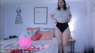 3. PAWG booty shorts see through lingerie try on haul