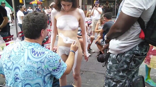 7. Nyc time square body painting
