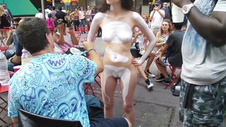 8. Nyc time square body painting