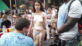 9. Nyc time square body painting