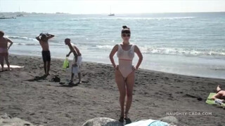 3. Beautiful Girl with See-through Swimwear