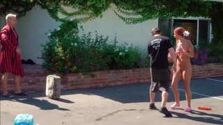 6. Porn star topless prank delivery man
