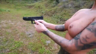 1. Topless sexy pornstar Kayla Kauren armed and dangerous #subscribe