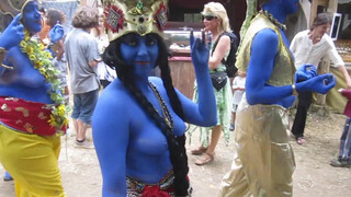 1. Blue People at Festival
